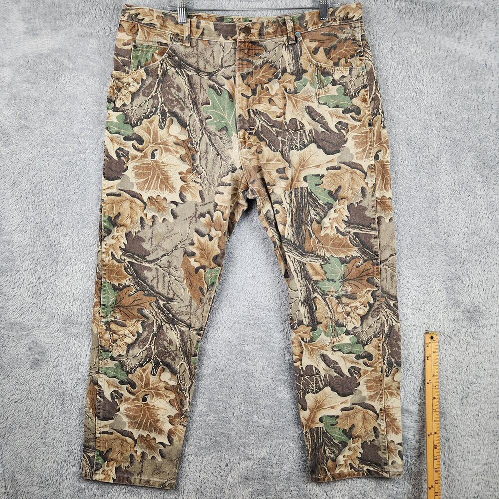 Vintage Wrangler Advantage Camo Jeans Mens 40x30 Brown Leaf Camouflage Hunting